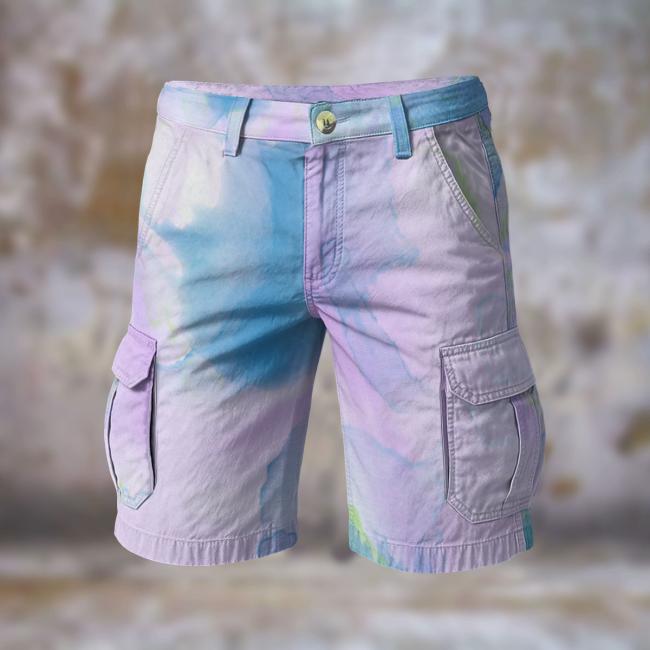 Preview: Cargohose mit Aussie - Hose, lang oder kurz, bunt, 100% Polyester, Grösse S-5XL, fester Stoff, Normale Passform, Mischling, Mix, Australian Shepherd